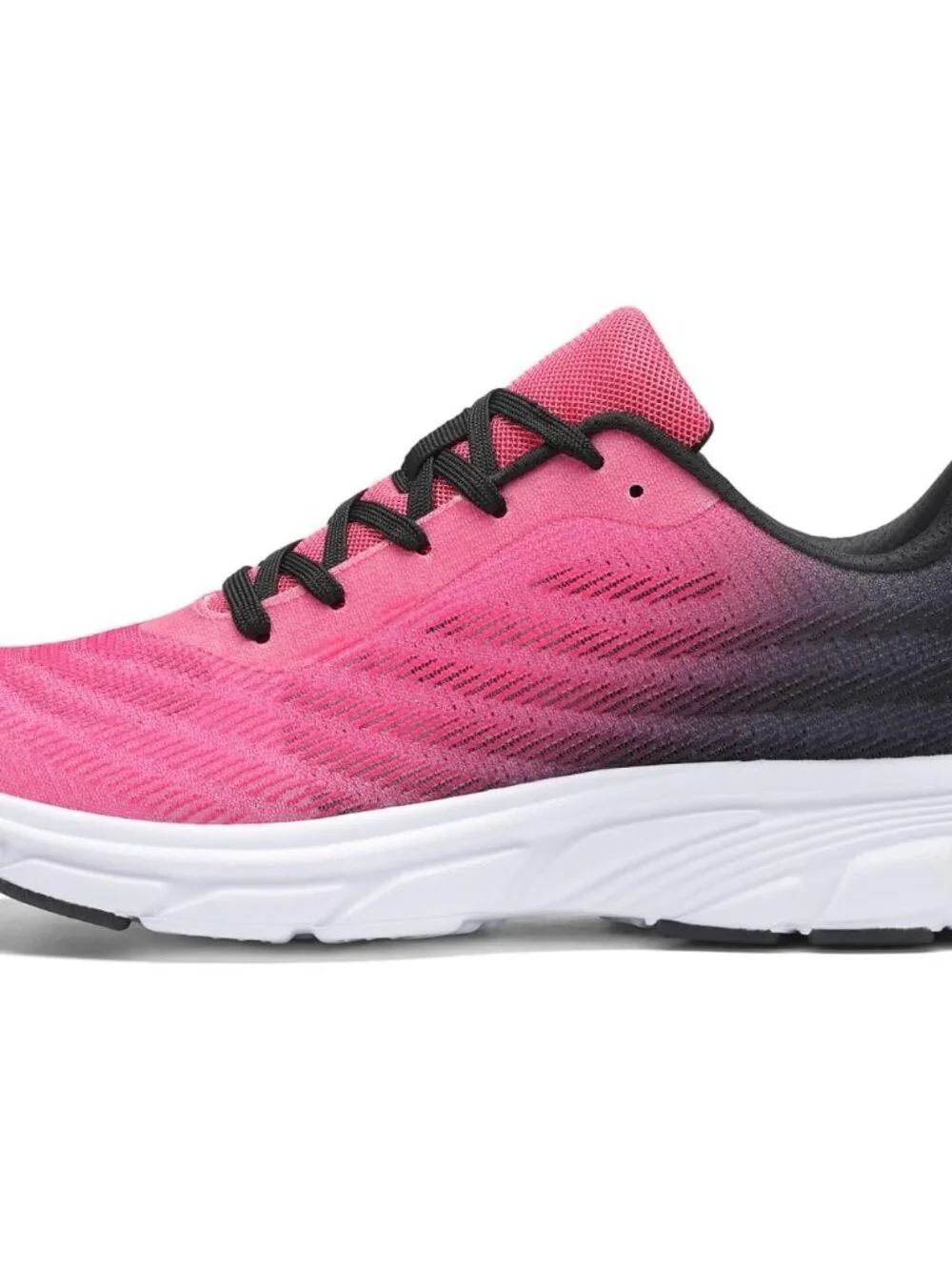 Women's Rose Red Black Running Shoes Breathable Casual Non Slip Walking Sneakers